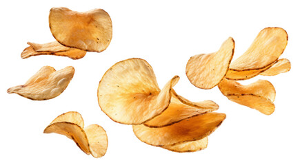 Naklejka premium PNG Potato chips plant petal white background.