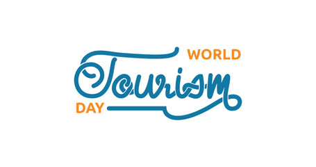World Tourism Day Handwritten Text: Stunning Typography and Calligraphy Ideal for Travel Promotions, Greeting Cards, Social Media Posts, and Celebratory Designs to Inspire Adventure and Exploration