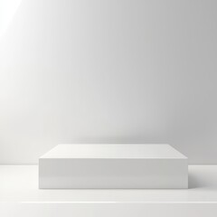 White platform on white background
