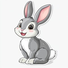Obraz premium Cute Bunny Sticker.
