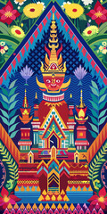 Obraz premium Fabric pattern Thailand style
