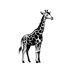 Naklejka premium Simple Giraffe Vector Logo Design Showcasing a Minimalist Full Body Illustration