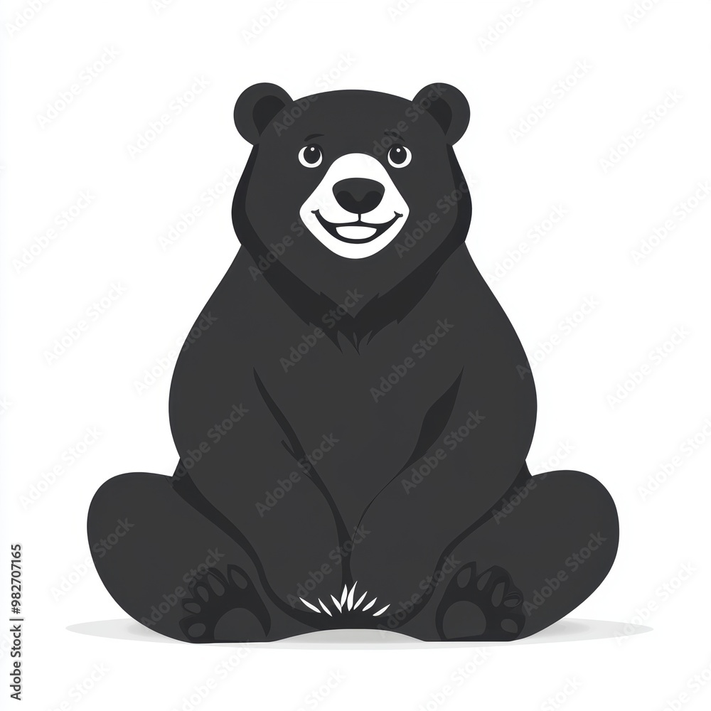 Sticker Cute Black Bear.