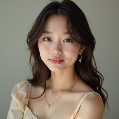 Social media influencer photoshoot, Asian beauty standards, natural pose, hyper realistic, photorealism, generative AI