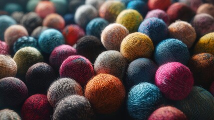 Colorful yarn balls