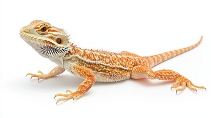 Naklejka premium Orange bearded dragon on white