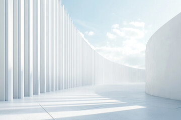 Obraz premium 3D rendering white space architecture minimalist background 