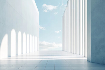 Fototapeta premium 3D rendering white space architecture minimalist background 