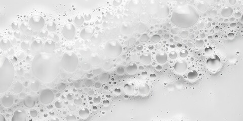 Abstract white soap foam bubbles texture on white background