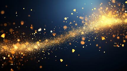 abstract background, gold sparkle are moving , dark blue, purple, orange tone.