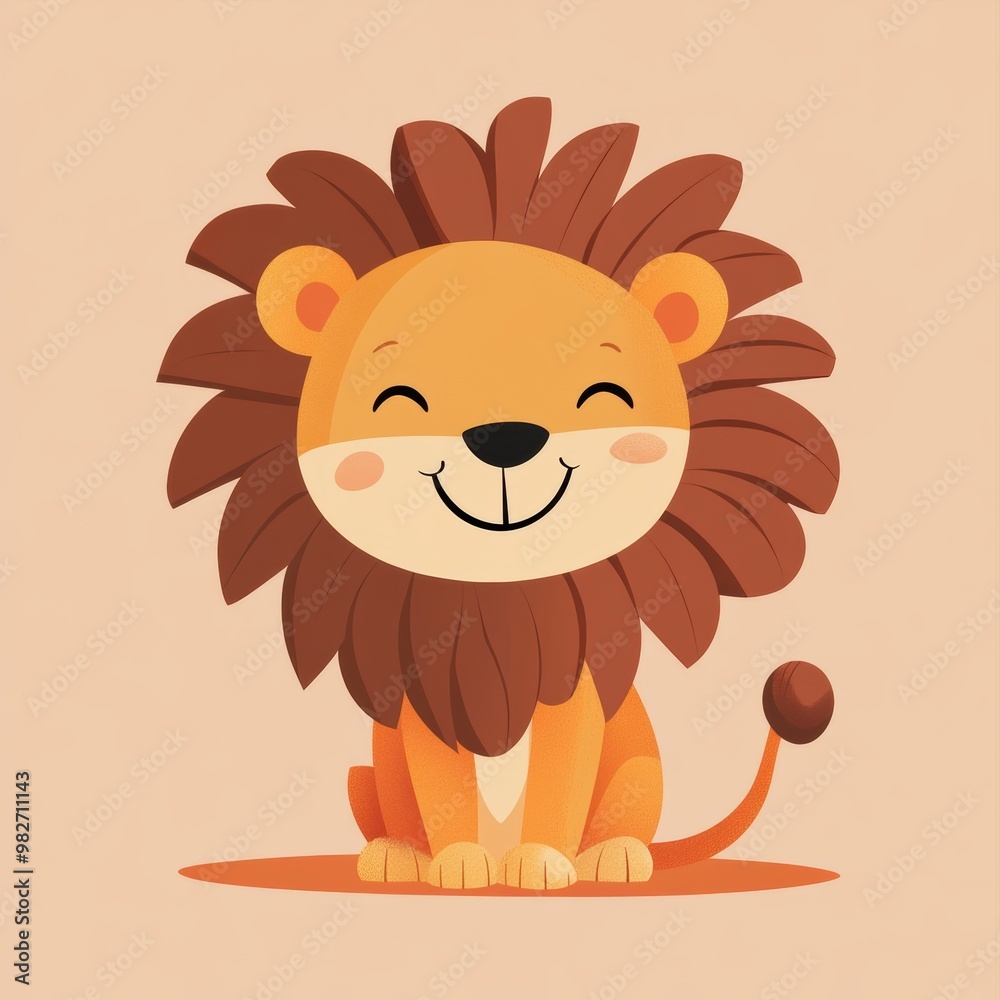 Canvas Prints Cute Smiling Lion.