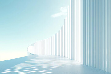 3D rendering white space architecture minimalist background