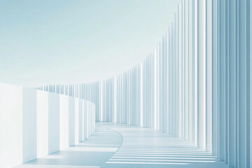 Fototapeta premium 3D rendering white space architecture minimalist background