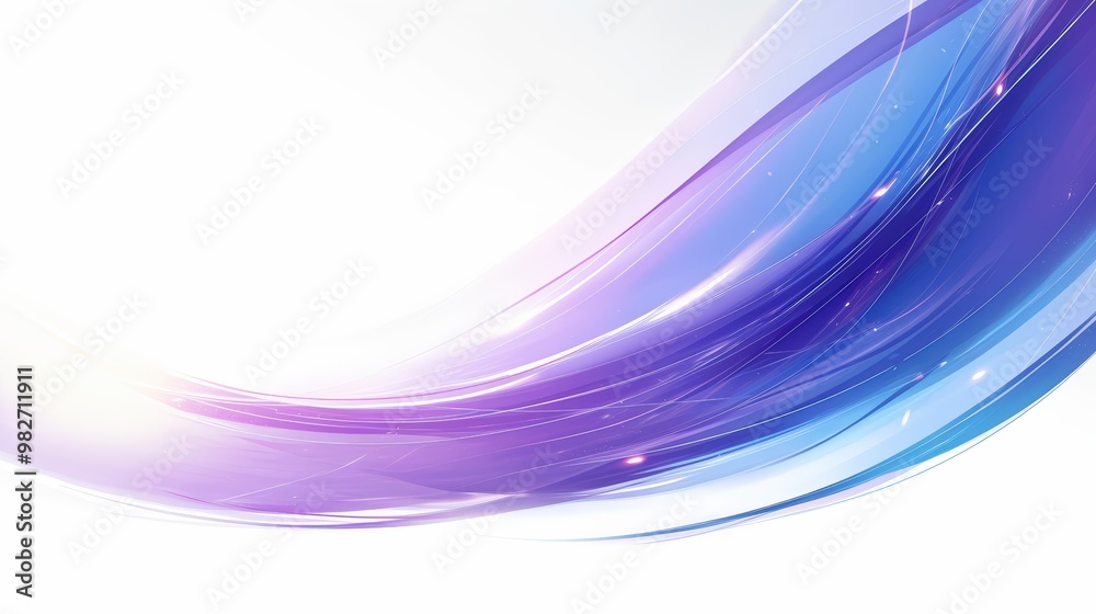 Wall mural abstract blue and purple wave