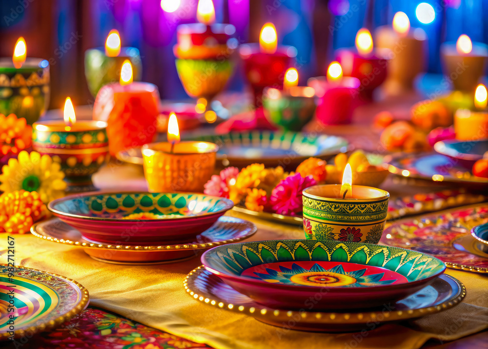 Wall mural candles on the table