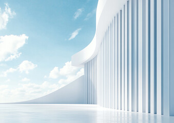 Obraz premium 3D rendering white space architecture minimalist background
