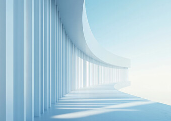 3D rendering white space architecture minimalist background