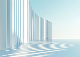 3D rendering white space architecture minimalist background