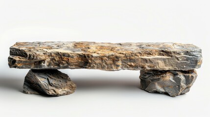 outdoor stone bench with a rough-hewn