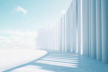 Fototapeta premium 3D rendering white space architecture minimalist background