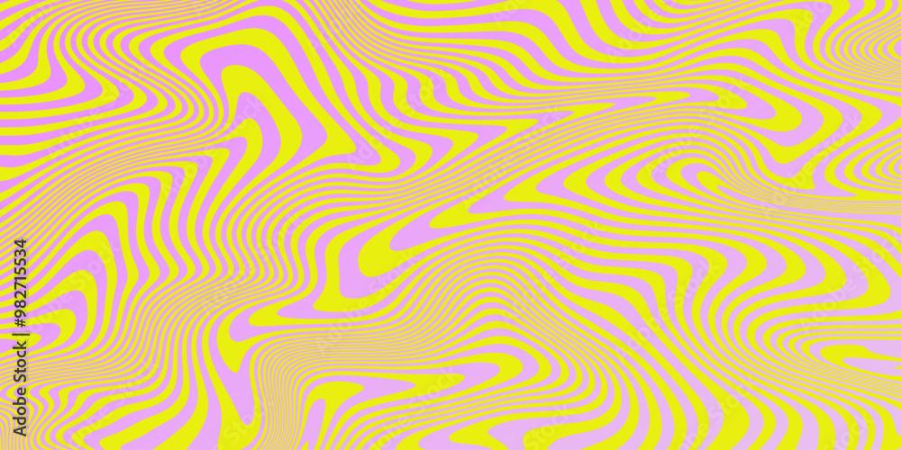 Leinwandbilder cool y2k wavy vector pattern. trendy groovy abstract curvy striped background. geometric linear opti