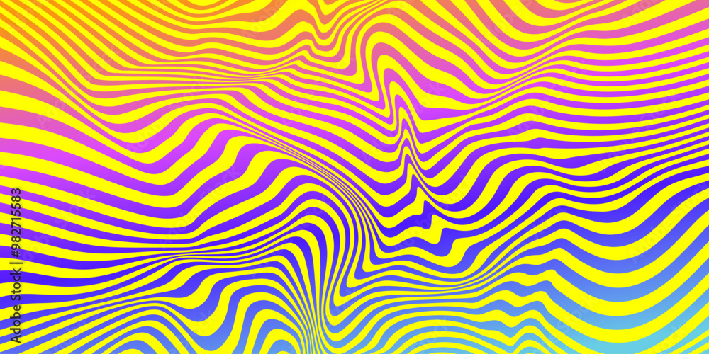 Poster cool y2k wavy vector pattern. trendy groovy abstract curvy striped background. geometric linear opti