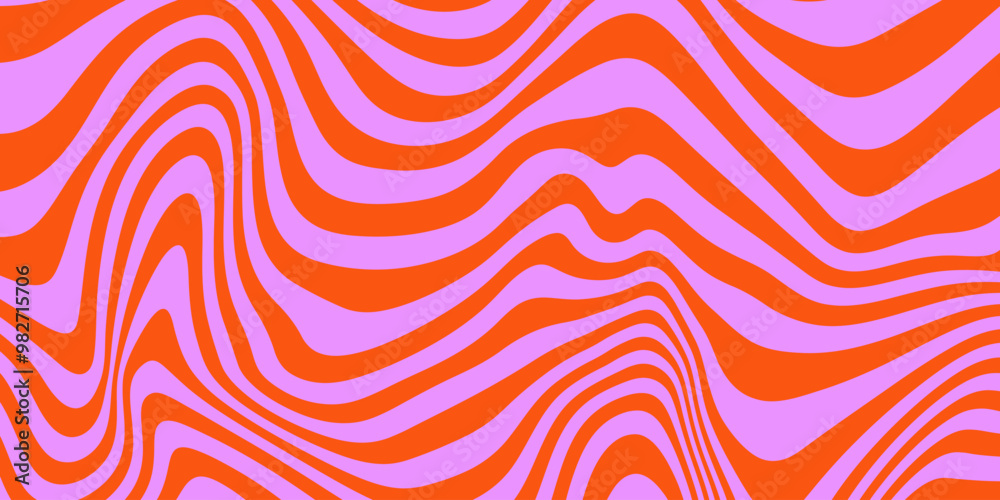 Aufkleber cool y2k wavy vector pattern. trendy groovy abstract curvy striped background. geometric linear opti