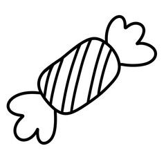 Halloween candy outline doodle