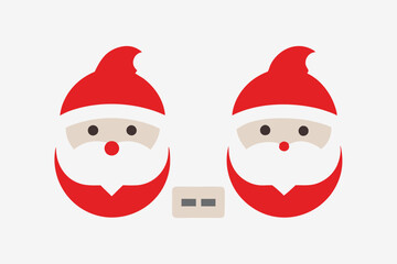 santa claus and snowman logo icon vector illustration.