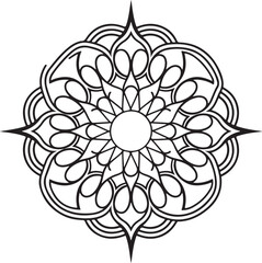 Beautiful silhouette Mandala design vector art illustration