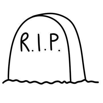 recommend clip art: Halloween tomb outline doodle