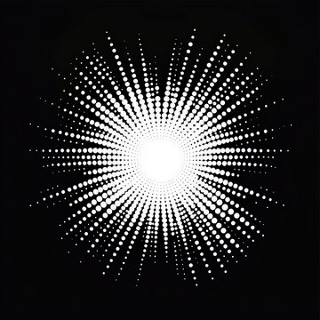 White dot burst on black