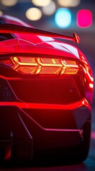 Red Sports Car Tail Light.