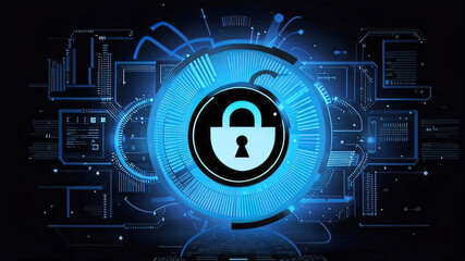 secure connection concept or cyber security service lock with login and verified credentials connection. creative photo collage with program code and symbols on background,