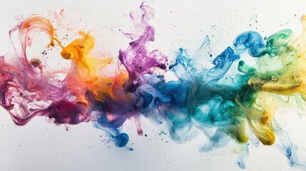 Fototapeta premium Abstract colorful ink swirls