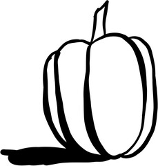 Pepper. Vegetables sketch style. Hand drawn minimal design. Perfect for wallpaper, template, banner, wall decor, print, postcard, cover. Vector illustration