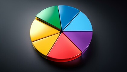 Obraz premium Colorful 3D pie chart on a black background