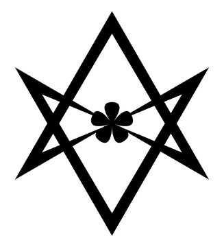 Crowley unicursal hexagram. Religious symbol. Illustration