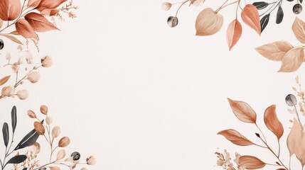 A customizable wedding frame template with soft botanical details, offering a flexible and elegant layout for personalized wedding invitations.