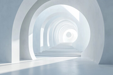 Naklejka premium 3D rendering white space architecture minimalist background