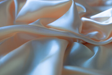 Beautiful silk fabric with waves in peach trendy color