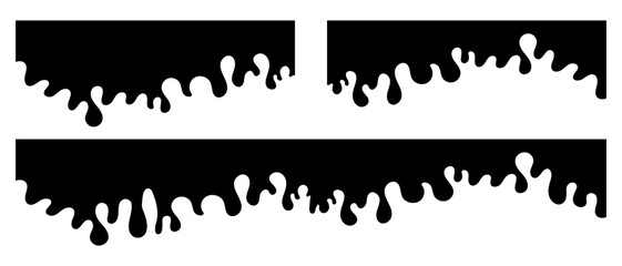Drip of oil, sauce or paint isolated on white background. Black slime drips over a white background.