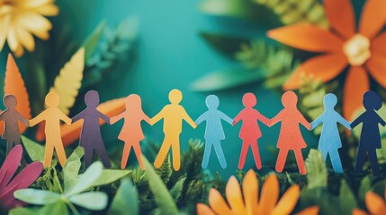 A paper chain representing unity and teamwork, with interconnected figures symbolizing the strength of human collaboration