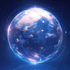 Obraz premium Earth glowing in space