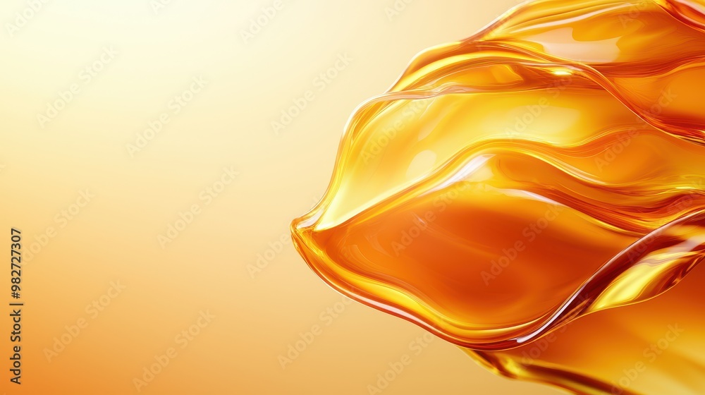 Poster Abstract orange fluid shapes on a bright background, creating a dynamic and vibrant visual impression suitable for various creative contexts.