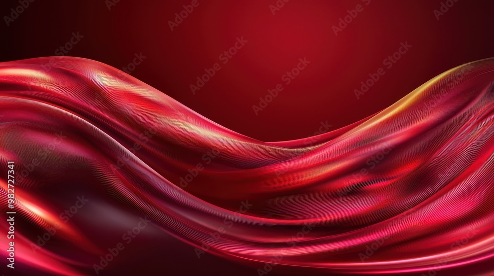 Aufkleber abstract red wavy background. elegant and vibrant red silk waves create a stunning visual effect, pe