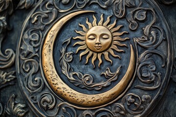 A sun and moon symbol intertwined in a beautiful, intricate design