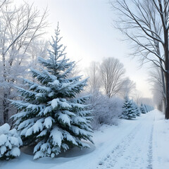 Obraz premium snow covered trees