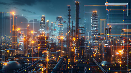 Fototapeta premium future holographic factory