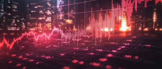Obraz premium Financial crisis stock chart business on economy market background with down diagram money exchange finance graph or loss global investment trade analysis recession and fall sales price crash risk